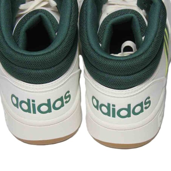 Men's Adidas HOOPS 3.0 Mid Athletic Shoes / Green White Gum / IG5570 / Size 10 - Picture 4 of 6